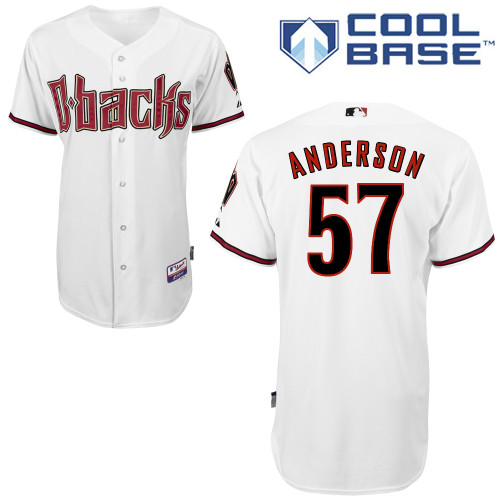 Chase Anderson #57 MLB Jersey-Arizona Diamondbacks Men's Authentic Home White Cool Base Baseball Jersey